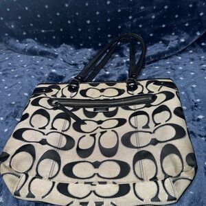 Coach Black and Gray Designer Tote Bag
